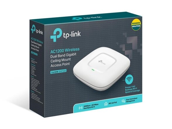 Access Point|TP-LINK|Omada|1200 Mbps|IEEE 802.11a|IEEE 802.11g|IEEE 802.11n|IEEE 802.11ac|1x10/100/1000M|EAP225 2