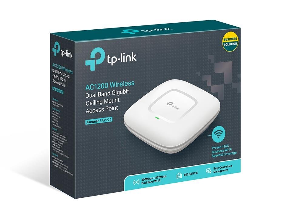 Access Point|TP-LINK|Omada|1200 Mbps|IEEE 802.11a|IEEE 802.11g|IEEE 802.11n|IEEE 802.11ac|1x10/100/1000M|EAP225 2