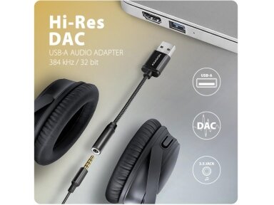 ADAPTER USB-C TO AUDIO 3.5MM/DAC 0.1M ADA-HA AXAGON
