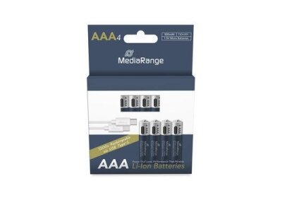 BATTERY RECH. LI-ION AAA 1.5V/500MAH 4P MRBAT160 MEDIARANGE 2 BATTERY RECH. LI-ION AAA 1.5V/500MAH 4P MRBAT160 MEDIARANGE 2