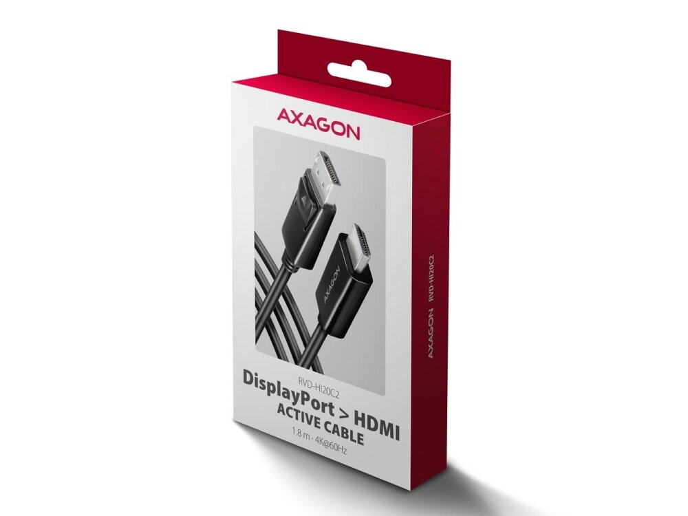 CABLE DP TO HDMI 1.8M/RVD-HI20C2 AXAGON 1 CABLE DP TO HDMI 1.8M/RVD-HI20C2 AXAGON 1