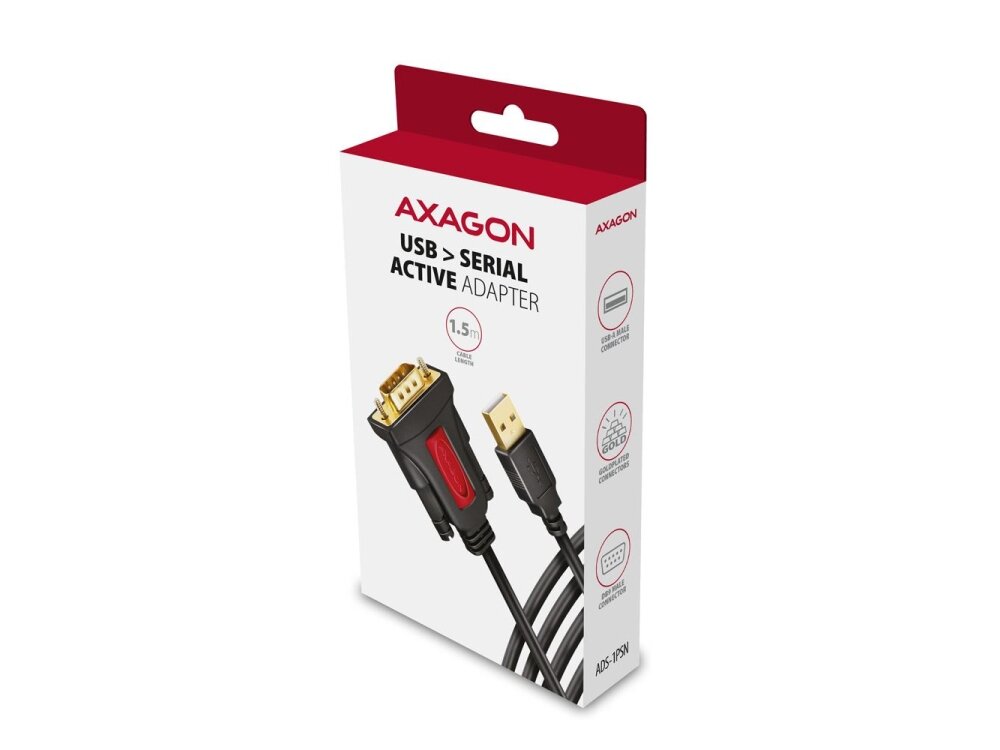 CABLE USB2.0 TO RS-232 DB9-M/1.5M ADS-1PSN AXAGON 1 CABLE USB2.0 TO RS-232 DB9-M/1.5M ADS-1PSN AXAGON 1