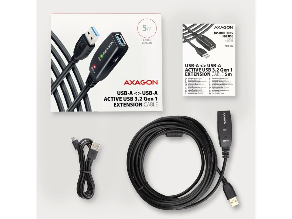 CABLE USB3.2 A-M/A-F ACTIVE/5M ADR-305 AXAGON 2 CABLE USB3.2 A-M/A-F ACTIVE/5M ADR-305 AXAGON 2