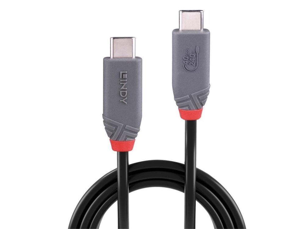 CABLE USB4 240W TYPE C 1.5M/40GBPS ANTHRA LINE 36957 LINDY 1