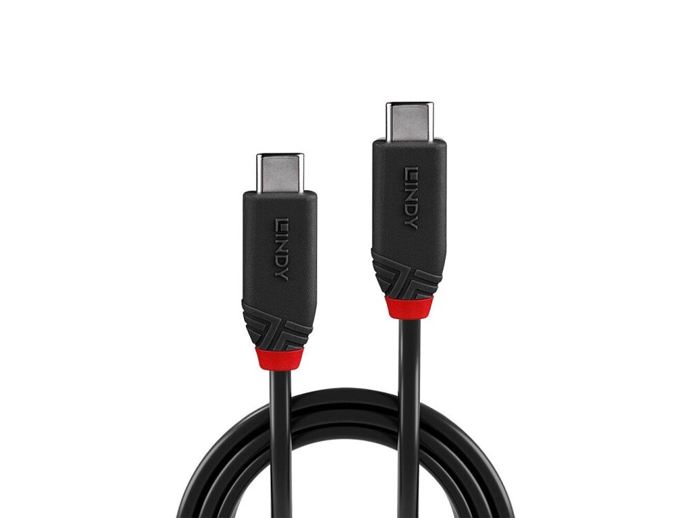CABLE USB4 240W TYPE C 1M/BLACK LINE 37001 LINDY 1