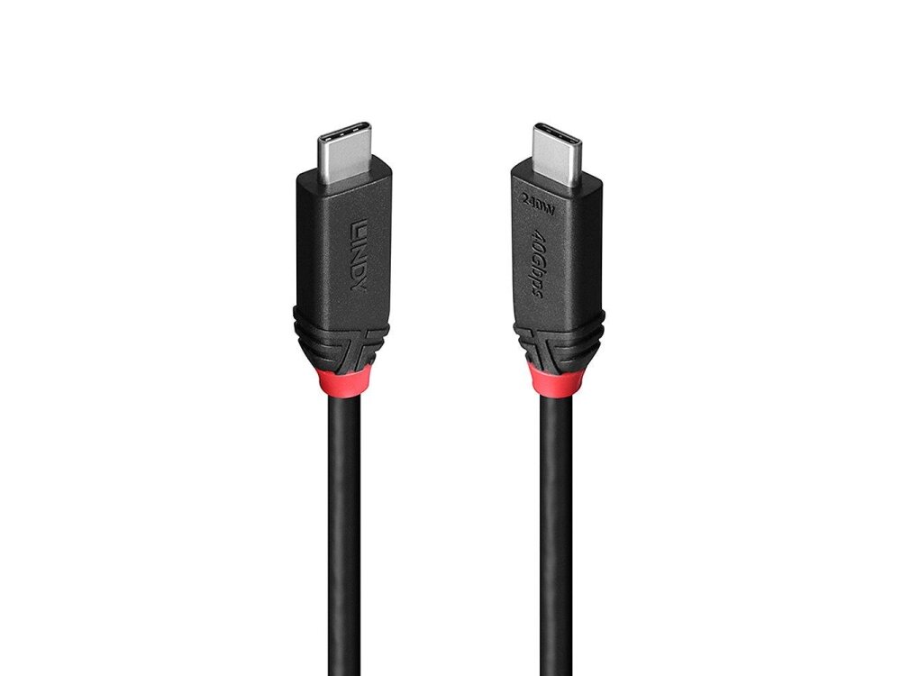 CABLE USB4 240W TYPE C 1M/BLACK LINE 37001 LINDY