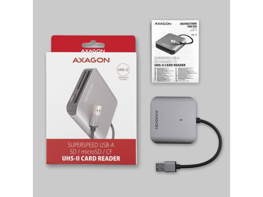 CARD READER USB3.2 3-SLOT/SD/MICROSD/CF CRE-S3 AXAGON 2