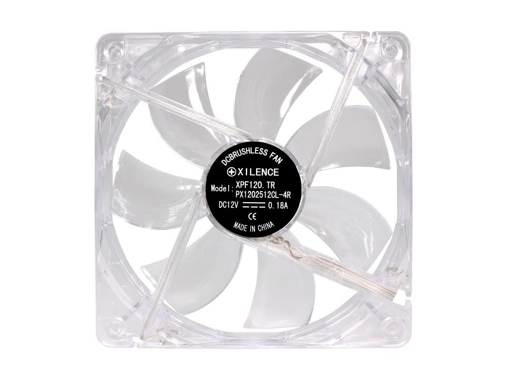 CASE FAN 120MM TRANSP 3PIN+4P/RED 12V XF046 XILENCE 5