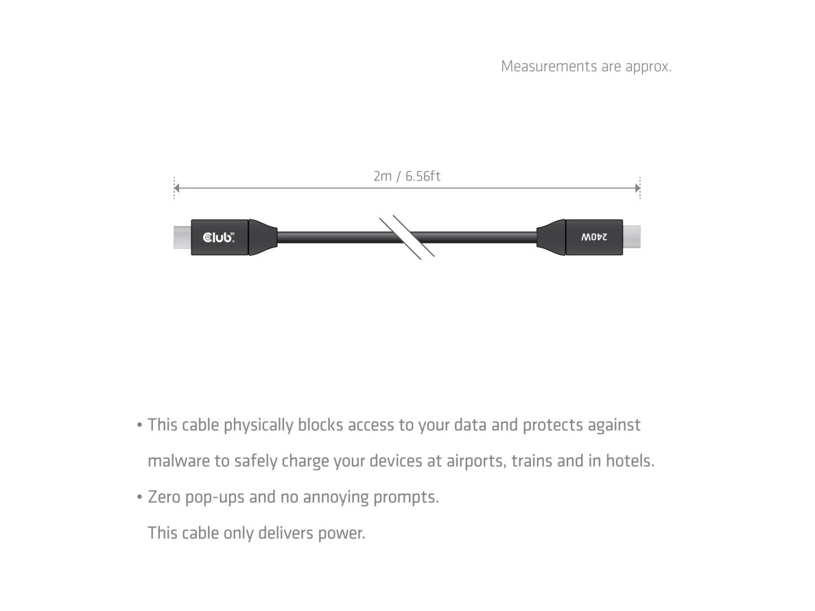 CABLE USB-C 2M/CAC-2506 CLUB3D 2