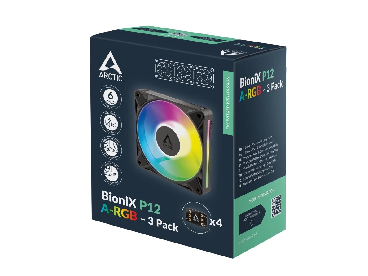 CASE FAN 140MM BIONIX P14 ARGB/3-PACK ACFAN00341A ARCTIC 9 CASE FAN 140MM BIONIX P14 ARGB/3-PACK ACFAN00341A ARCTIC 9