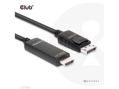 CABLE DP TO HDMI 3M/M/M CAC-1087 CLUB3D