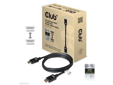 CABLE HDMI TO HDMI 2M/M/M CAC-1372 CLUB3D