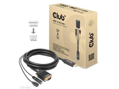 CABLE HDMI TO VGA 2M/M/M CAC-1712 CLUB3D