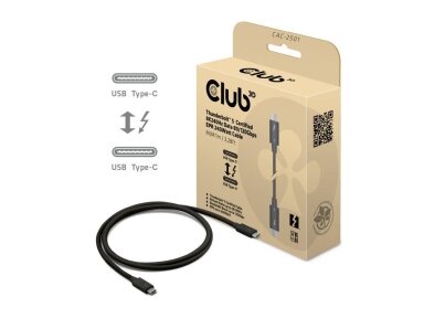 CABLE USB-C THUNDERBOLT 1M/M/M CAC-2501 CLUB3D