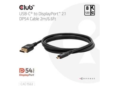 CABLE USB-C TO DP 2M/M/M CAC-1563 CLUB3D