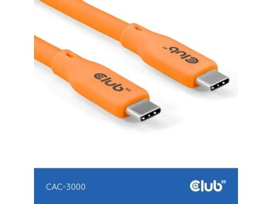 CABLE USB-C TO USB-C 2M/M/M ORANGE CAC-3000 CLUB3D