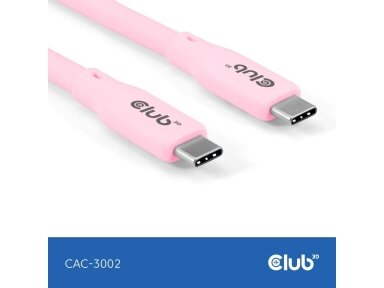 CABLE USB-C TO USB-C 2M/M/M PINK CAC-3002 CLUB3D