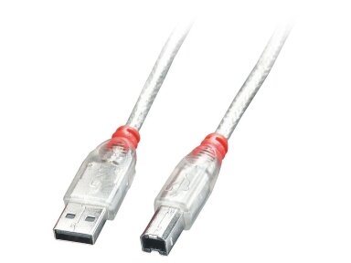 CABLE USB2 A-B 2M/TRANSPARENT 41753 LINDY