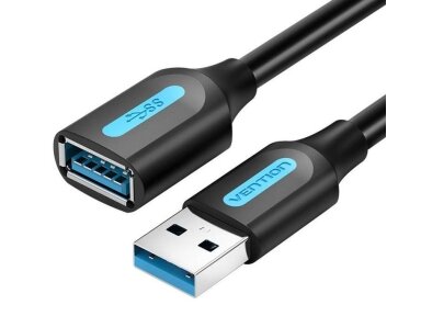 CABLE USB3.0 MALE TO FEMALE/0.5M BLACK CBHBD VENTION