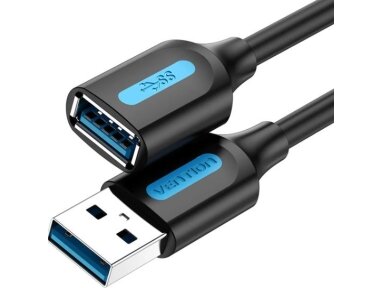 CABLE USB3.0 MALE TO FEMALE/3M BLACK CBHBI VENTION