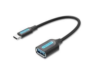 CABLE USB3.1C MALE TO A FEMALE/0.15M BLACK CCVBB VENTION