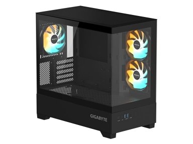 Case|GIGABYTE|C201 PANORAMIC|MidiTower|Case product features Rackmountable/Removeable HDD basket/Transparent panel|Not included|MicroATX|MiniITX|Colour Black|GB-C201P