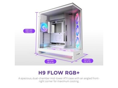 Case|NZXT|ATX/micro ATX/Mini-ITX/EATX|White|Midi Tower|PC|CM-H92FW-R1