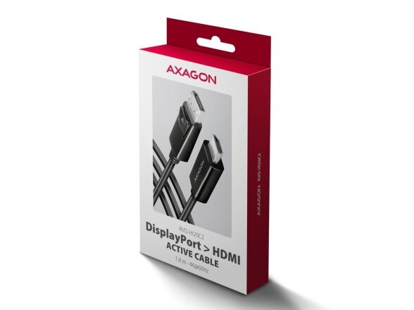 CABLE DP TO HDMI 1.8M/RVD-HI20C2 AXAGON 1 CABLE DP TO HDMI 1.8M/RVD-HI20C2 AXAGON 1
