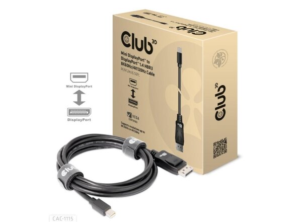 CABLE MINI DP TO DP 2M/M/M CAC-1115 CLUB3D CABLE MINI DP TO DP 2M/M/M CAC-1115 CLUB3D