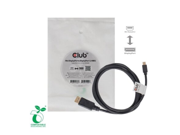 CABLE MINI DP TO DP 2M/M/M CAC-2163 CLUB3D 2