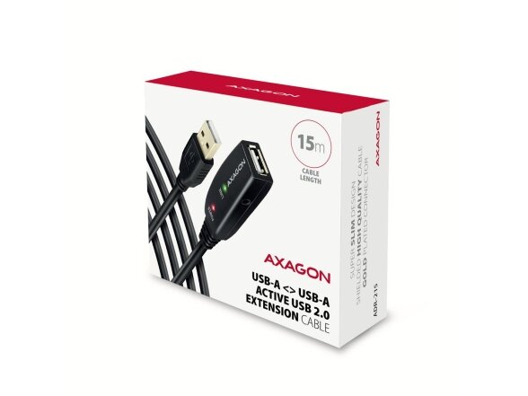CABLE USB2.0 A-M/A-F ACTIVE/15M ADR-215 AXAGON 1