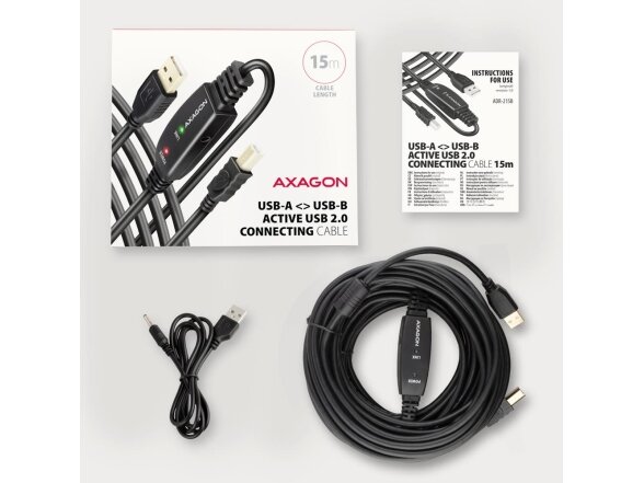 CABLE USB2.0 A-M/B-M ACTIVE/15M ADR-215B AXAGON 2 CABLE USB2.0 A-M/B-M ACTIVE/15M ADR-215B AXAGON 2