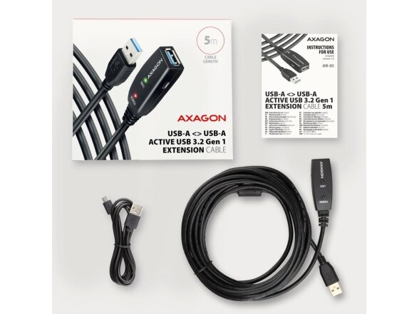 CABLE USB3.2 A-M/A-F ACTIVE/5M ADR-305 AXAGON 2 CABLE USB3.2 A-M/A-F ACTIVE/5M ADR-305 AXAGON 2