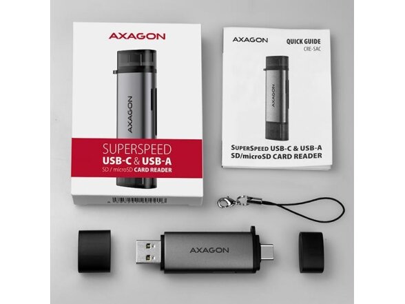 CARD READER USB-C+USB3.2 2SLOT/SD/MICROSD CRE-SAC AXAGON 4
