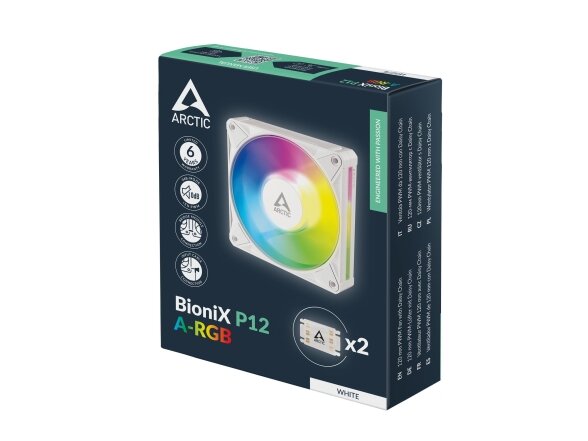 CASE FAN 120MM BIONIX P12 ARGB/WHT ACFAN00336A ARCTIC 7 CASE FAN 120MM BIONIX P12 ARGB/WHT ACFAN00336A ARCTIC 7