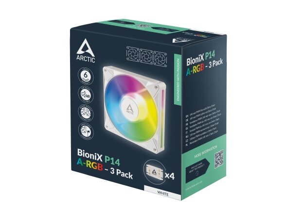 CASE FAN 140MM BIONIX P14 ARGB/3-PACK WHT ACFAN00342A ARCTIC 9