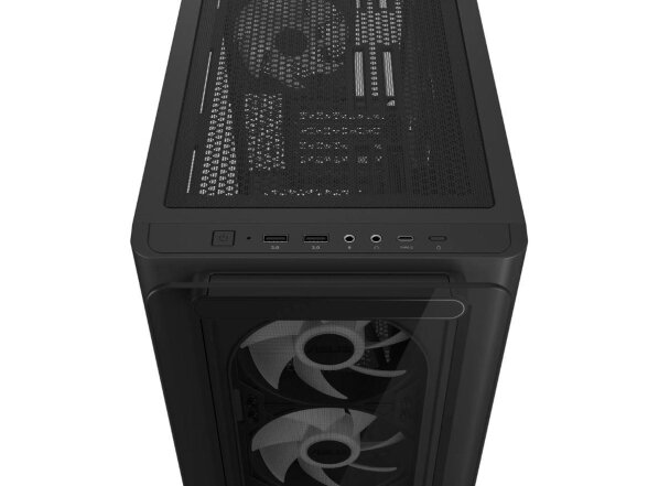 Case|ASUS|A23 PLUS|MidiTower|Case product features Transparent panel|MicroATX|MiniITX|Colour Black|A23PLUSTG/ARGBBLACK 4