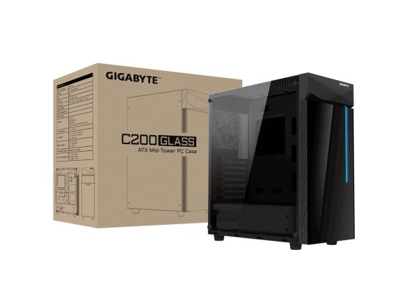 Case|GIGABYTE|C200 GLASS|MidiTower|Not included|ATX|MicroATX|MiniITX|Colour Black|GB-C200G 3 Case|GIGABYTE|C200 GLASS|MidiTower|Not included|ATX|MicroATX|MiniITX|Colour Black|GB-C200G 3