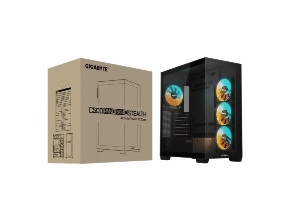 Case|GIGABYTE|GB-C500P ST|MidiTower|Case product features Transparent panel|ATX|MicroATX|MiniITX|Colour Black|GB-C500PST 7