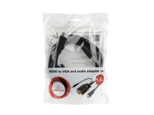 CABLE HDMI-VGA +3.5MM/1.8M A-HDMI-VGA-03-6 GEMBIRD 1
