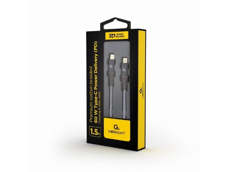 CABLE USB-C PD 1.5M/CC-USB2B-CMCM60-1.5M GEMBIRD CABLE USB-C PD 1.5M/CC-USB2B-CMCM60-1.5M GEMBIRD