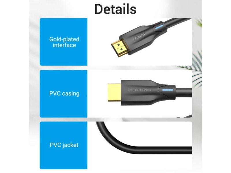 CABLE HDMI 8K/3M BLACK AANBI VENTION 12 CABLE HDMI 8K/3M BLACK AANBI VENTION 12