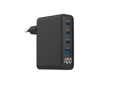 CHARGER USB 100W 4PORT GAN/TA-UC-PDQC100LCD-01-BK GEMBIRD