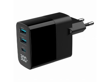 CHARGER USB 30W 3PORT/TA-UC-PDQC30LCD-BK-02 GEMBIRD
