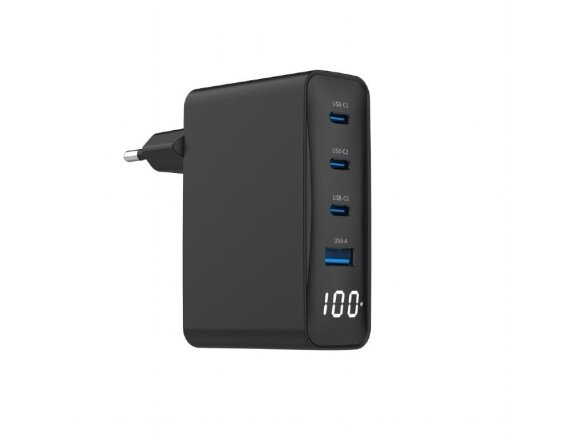 CHARGER USB 100W 4PORT GAN/TA-UC-PDQC100LCD-01-BK GEMBIRD