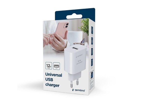 CHARGER USB UNIVERSAL 2.4A/BLACK TA-UC-1A12-01-BK GEMBIRD 3 CHARGER USB UNIVERSAL 2.4A/BLACK TA-UC-1A12-01-BK GEMBIRD 3