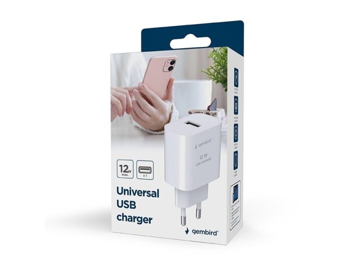 CHARGER USB UNIVERSAL 2.4A/WHITE TA-UC-1A12-01 GEMBIRD 3