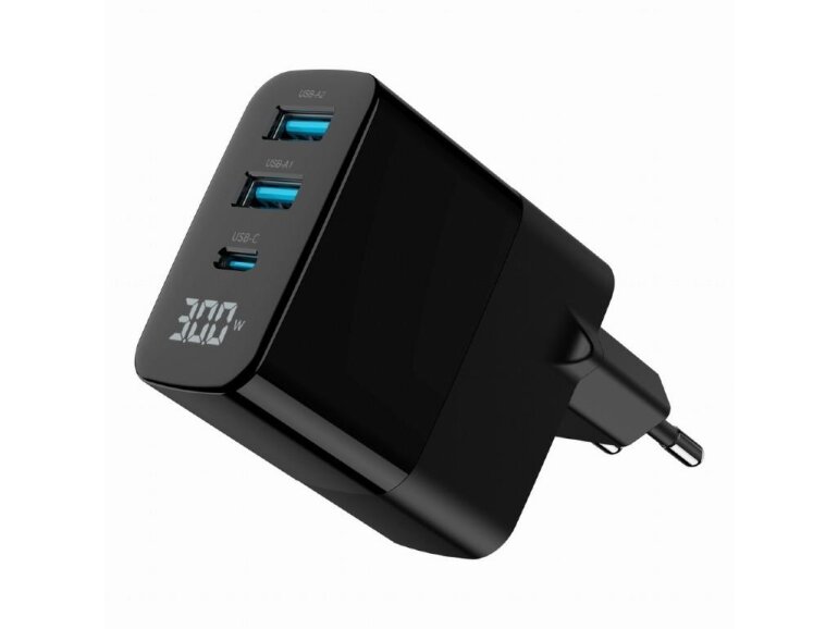 CHARGER USB 30W 3PORT/TA-UC-PDQC30LCD-BK-02 GEMBIRD 1