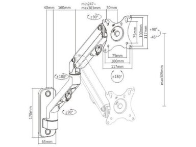 DISPLAY ACC MOUNTING ARM 27"/MA-WA1-02 GEMBIRD