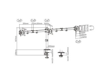 DISPLAY ACC MOUNTING ARM/17-27" MA-D3-01 GEMBIRD